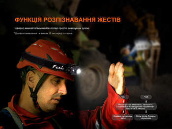 Фото Ліхтар налобний Fenix HL45R LED з безконтактним датчиком HL45RLED 1000 Лм