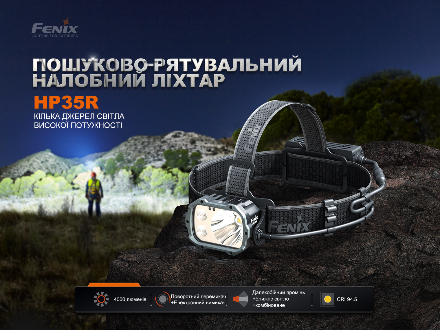 Ліхтар налобний Fenix HP35R 4000 Лм - фото 6